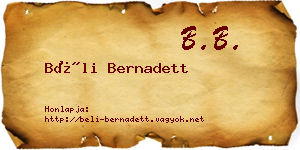 Béli Bernadett névjegykártya